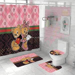 Juego de Baño de Lujo de 4 Piezas, Cortina de Ducha de Poliéster Impermeable de 72x72 Pulgadas, 12 Ganchos, Tapete de Baño Antideslizante, Tamaño Personalizado, Logotipo OEM - Product Image 3