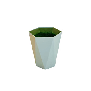 Pot de fleurs en diamant multifacettes, style nordique, blanc et vert clair, en plastique, décoration de plantes artificielles pour hôtel et restaurant - Product Image 5