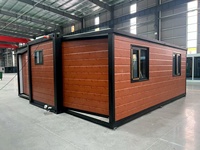 Casa Contenedor Expandible de Acero Moderna y de Lujo de 20 pies/40 pies, Plegable de Doble Ala, Prefabricada, con Certificación CE y 1 Año de Garantía