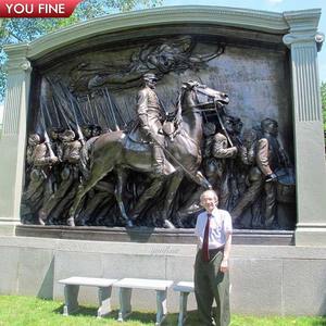 Grande Rilievo Murale in Bronzo di Robert Gould Shaw con Cavallo per Esterni - Product Image 5