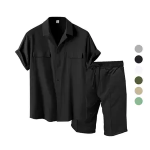 Fashion Outdoor Light Thin Quick Dry Single Breasted Polo Shirt And Shorts Casual Mens Custom pants