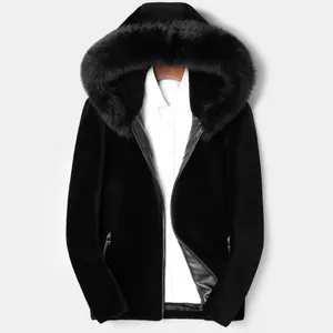 Wholesale Natural Fox Fur Coat Custom Winter Warm Long Fur Coat Classic Style Luxury Mens Fur Coats