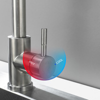 Robinet d'évier de cuisine en acier inoxydable OEM/ODM, mitigeur de cuisine flexible brossé avec pulvérisateur extractible