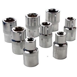 E Type Socket <b>Set</b> 1/2 In Drive 10-24mm 9 Piece Industrial Grade Carbon Steel Hexagonal Socket <b>Tool</b> <b>Set</b> For <b>Mechanical</b> Auto - Product Image 1