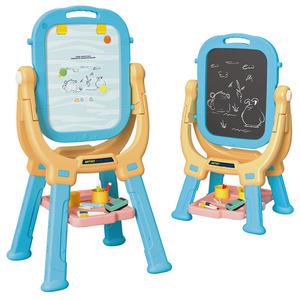 Pizarra magnética de doble cara para niños, caballete de arte ajustable en altura para niños de 2 a 6 años, juguete de plástico - Product Image 1