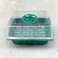 Plateau de semis transparent à 12 cellules, boîte de pépinière en plastique avec couvercle en dôme pour semis, boutures et propagation végétative