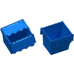High Quality Cheap Price 395*280*270mm <strong>Plastic</strong> Storage <strong>Crates</strong> <strong>Attached</strong> <strong>Lid</strong> Container - Product Image 6