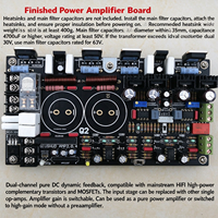 Modul Pengeras Suara Q2 Power Amplifier Board HiFi Kelas AB Stereo Audio Amplifier dengan Output Transistor MOSFET, Kit DIY Diskrit untuk Speaker Rumah