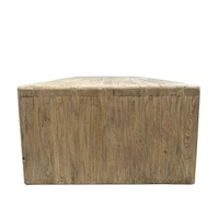 Table basse en bois d'orme de style nordique Wabi-sabi antique en travertin naturel pour hôtel