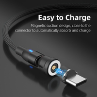 Comercio al por mayor 3 en 1 Cable USB magnético Carga rápida Cable de carga magnética de rotación de 540 grados