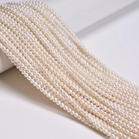 Perles d'eau douce blanches naturelles de haute qualité 3-3.5mm perles rondes en vrac pour la fabrication de bijoux Bracelet collier boucles d'oreilles