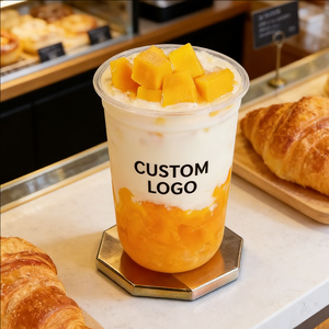 Gobelets à dessert en PP transparent à paroi simple de 34 oz (500 ml) de 90 mm, personnalisables et jetables - Product Image 3