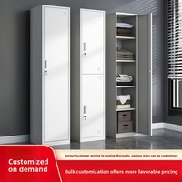 Armoire de rangement en acier à 4 portes pour employé, avec serrure et fermeture à pousser-tirer, style moderne et simple, petite taille