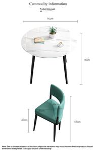 Table à manger ronde pliante en pierre <span class=keywords><strong>de</strong></span> luxe légère, ensemble <span class=keywords><strong>de</strong></span> 6 chaises avec pieds en métal, design moderne pour les locaux commerciaux - Product Image 3