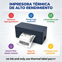 Imprimante d'étiquettes d'expédition thermiques autocollantes de 104 mm, 4 pouces, haute vitesse 150 mm/s, sans encre, créateur de codes-barres, sans fil WiFi/USB