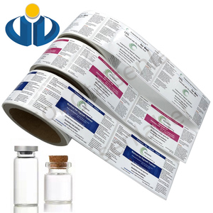 Custom Brand Hologram Labels 2Ml 3Ml 5Ml 10Ml Glass Vinyl Vial Labels Stickers Packaging Waterproof Bottle Labels for Cosmetics