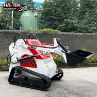 Mini-chargeuse compacte HAVTEK460 diesel, sur chenilles, avec fonction de rétrocaveuse et chargeur frontal, PLC, haute efficacité, taille personnalisable