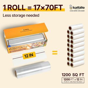 Film alimentaire en plastique 1200 pieds carrés avec coupeur intégré de 12 pouces pour la conservation des aliments et l'utilisation en cuisine - Product Image 3