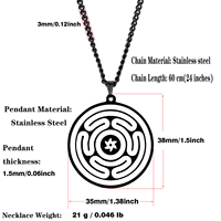 Symbole de la roue grecque de Hécate, charme de la magie de Hécate, nécronomie, sorcellerie, amulette, talisman, bijoux, collier en acier inoxydable
