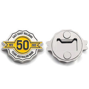 Décapsuleurs aimantés en acier inoxydable de Chine, forme Art Déco personnalisée, <span class=keywords><strong>avec</strong></span> logo personnalisé en feuille d'aluminium blanche, vente en gros - Product Image 1