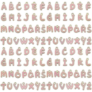 Llavero de metal con letras coloridas, dijes iniciales, dijes mayúsculos para hacer joyas, pulseras, collares, pendientes y manualidades DIY - Product Image 1