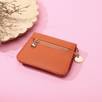 Dompet Kartu Kredit Tipis Terbaru untuk Wanita, Dompet Kulit PU Lucu, Tempat Kartu Kulit PU, Dompet Koin dengan Gantungan Kunci