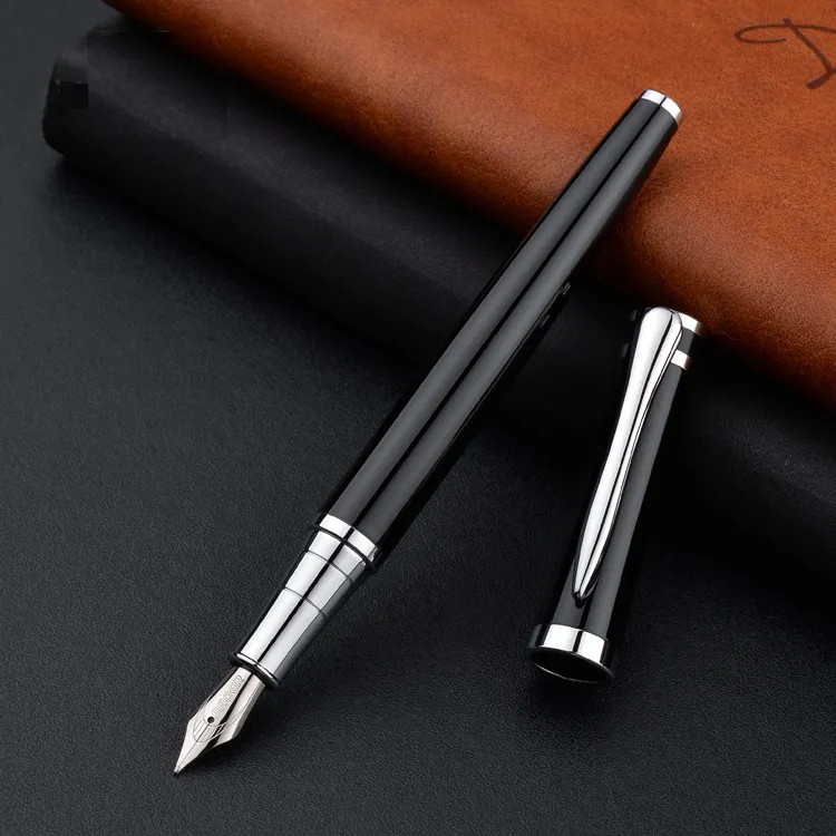 Office Stationery Supplies Promotion Elegant Gift Black Metal Clip Signature Pen For Business