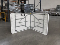 Table pliante commerciale robuste pour événements et banquets, 10 places, vente en gros, logo personnalisé, portable, durable, OEM ODM