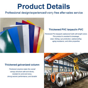 เต็นท์รถยนต์แบบพับเก็บได้สำหรับใช้งานกลางแจ้ง โครงเหล็กชุบสังกะสี พร้อมผ้าคลุม PVC แบบดึง-ผลักง่าย ใช้เป็นโรงรถเคลื่อนที่หรือกันสาด - Product Image 4