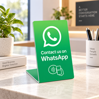 Support de Comptoir en Acrylique en Forme de L avec NFC pour Avis et Scan QR pour Cafés, Bars, Boutiques et Réceptions