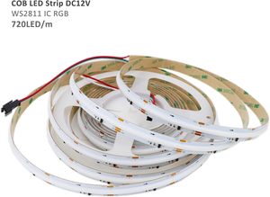 Bande lumineuse LED COB flexible RGB pleine couleur WS2811 DC24V USB programmable adressable IP44 CRI95 WiFi pour intérieur PCB Epistar - Product Image 6