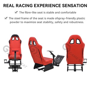 GY036 Support de simulateur de course Chaise de jeu vidéo Cadre de siège de course Cockpit professionnel pour Logitech G27 <span class=keywords><strong>Thrustmaster</strong></span> <span class=keywords><strong>T300</strong></span> T150 RS - Product Image 5