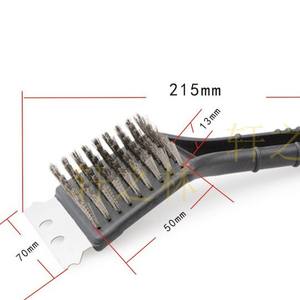 Brosse de nettoyage pour barbecue en fil d'acier à queue ronde avec manche en plastique, outil de nettoyage durable pour grille de barbecue pour la cuisson en extérieur - Product Image 3
