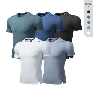 Men Nylon Polyester Quick Dry Workout Tshirts Gym Running Moisture Wicking Shirts Active Athletic Training Top