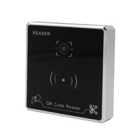 Venta al por mayor caja de metal QR RFID lector de tarjetas escáner Wiegand 26/34 lector de tarjetas de control de acceso para puerta de barrera