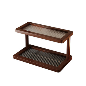 Nan Bamboo Cosmetic Storage Rack 30x15x20cm 2 Tier <b>Desktop</b> Organizer For Makeup Skincare Products - Product Image 5