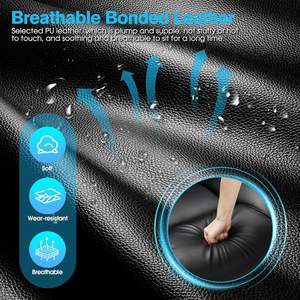 Chaise de bureau grande taille 500lbs avec soutien lombaire réglable, accoudoirs rabattables et siège plus large, chaise en cuir à dossier haut - Product Image 5