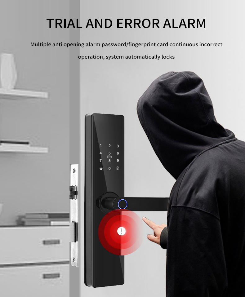 Glomarket Factory Price Home Security Digital Wifi Tuya App Smart Door Lock Aluminum Fingerprint Inside Handle Tuya Smart Lock · image 4