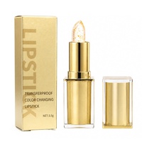 Baume à lèvres hydratant et anti-gerçures à changement de couleur PH, avec feuille d'or cristalline, effet gelée, pour maquillage, marque privée