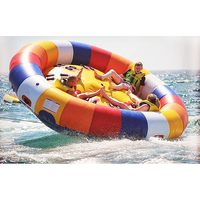 Bouées gonflables amusantes et folles en PVC pour sports nautiques, avec couleur personnalisable, comprenant une pompe à air et un kit de réparation pour 6 personnes
