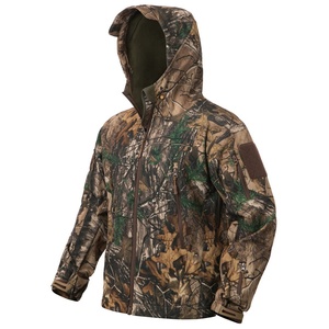 Ropa de Caza Silenciosa para Hombre, Chaqueta de Senderismo de Soft Shell, Chaqueta de Invierno Floral Impermeable Reversible con Capucha y Bolsillos - Product Image 2