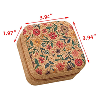 Boîte de rangement pour femmes en liège floral étui à bijoux de voyage cadeaux pour femmes soeur amie maman femme grand-mère fleurs personnalisées cadeaux pop