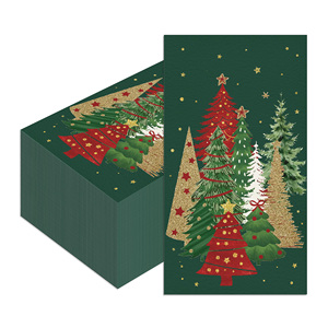 Huancai 20 pièces serviettes d'invité <span class=keywords><strong>de</strong></span> noël jetables rouge vert arbre <span class=keywords><strong>papier</strong></span> dîner <span class=keywords><strong>serviette</strong></span> salle <span class=keywords><strong>de</strong></span> bain essuie-mains pour fournitures <span class=keywords><strong>de</strong></span> fête <span class=keywords><strong>de</strong></span> noël - Product Image 2