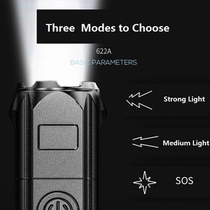Smiling Shark Telescopic Focus <b>Flashlight</b> LED <b>Rechargeable</b> USB Camping Light Adjustable Zoom ABS Body - Product Image 4