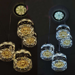 モダンスタイル調節可能な角度LEDシャンデリアペンダントライトホーム装飾ガラス吊りランプ (2257/<span class=keywords><strong>3</strong></span> + 1) - Product Image 1