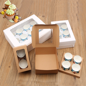 Hàng Mẫu Miễn Phí Hộp Bánh Mới Về Có Cửa Sổ Hộp Bánh Bán Chạy 2 4 6 12 Hộp Trang Trí Bánh Cupcake - Product Image 3