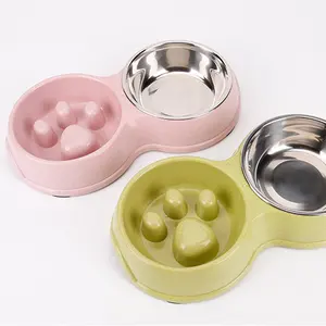 Edelstahl Kunststoff Hunden apf Slow Feeder für Pet Bowl