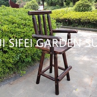 Chaise de bar pivotante en bois haut de gamme