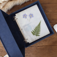 Boîte à souvenirs en lin artisanale avec reliure à 3 anneaux pour documents et objets précieux
