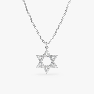 Recién llegados, collar de joyería fina, oro vermeil, Plata de Ley 925, pavé CZ, circón, estrella de <span class=keywords><strong>David</strong></span>, colgante, collar para mujer - Product Image 3